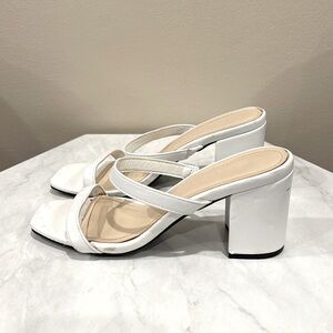 🔥Bamboo Elegant White Women's Block Heel Sandals🔥
